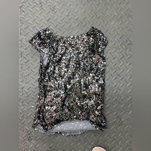free people Black and Silver Sequin Blouse